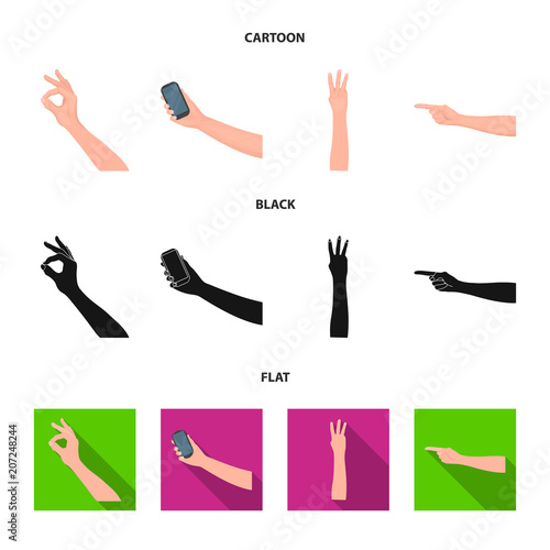 Sign Language cartoon,black,flat icons in set collection for design.Emotional part of communication vector symbol stock web illustration.