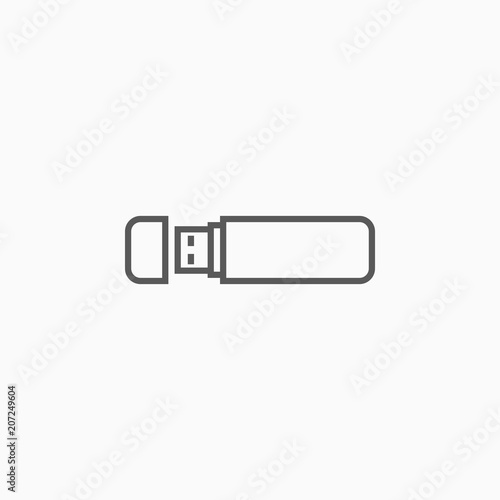 flash drive icon, thumb drive vector