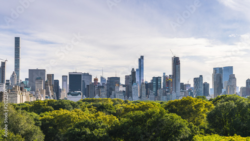 Central park,new york,usa. 09-01-17: central park with Manhattan skyline on the sunny day in summer season.