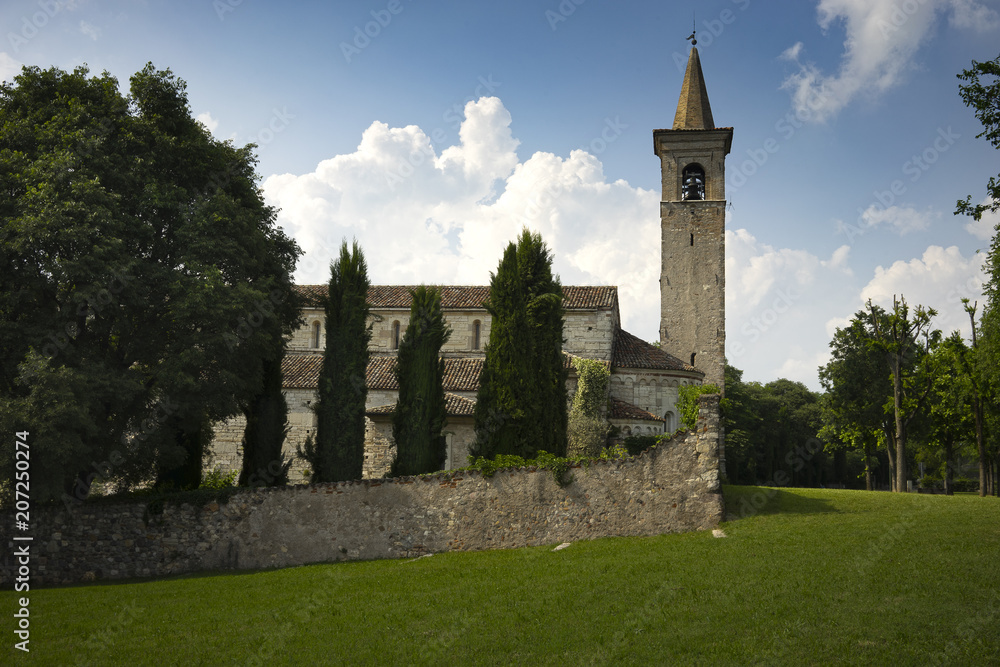 Romanesque church of Saint Pancrazio,in the ancient village of Montichiari ,in Italy