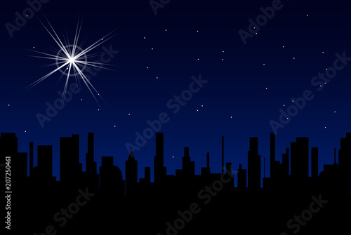 Christmas Star Over A City