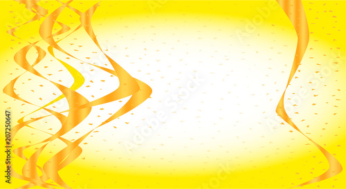 Golden Ribbon and Golden Confetti Party Background