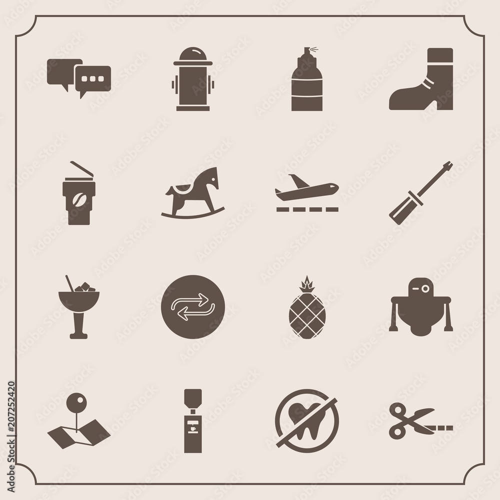 Modern, simple vector icon set with substitute, paint, replace