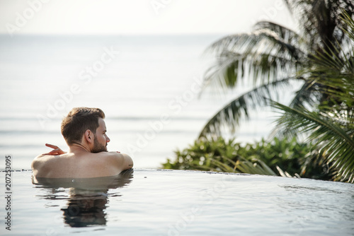 A man in the pool