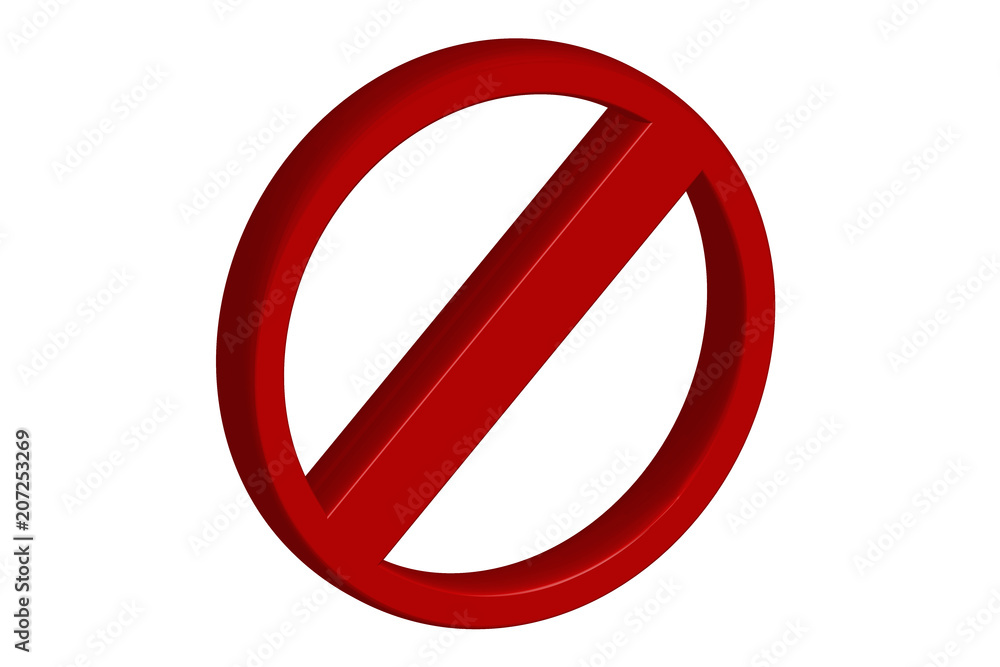 Señal de prohibido sobre blanco. Señal de prohibido sobre blanco.