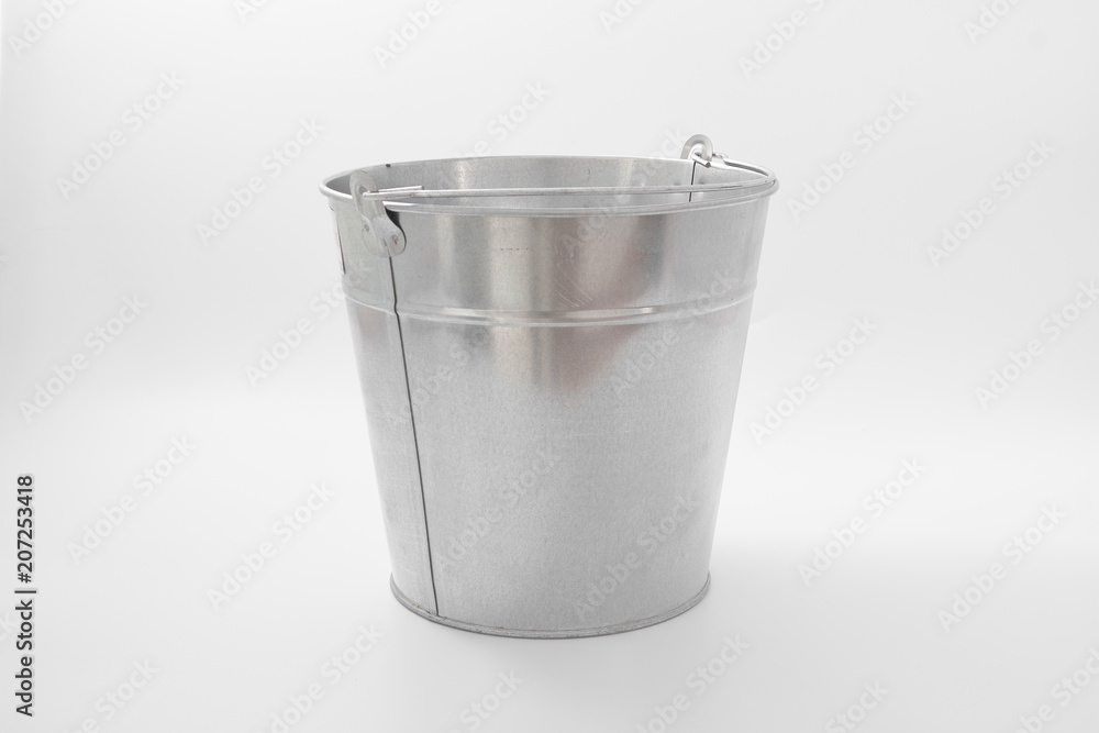 bucket metalic galvanized garden on white background bucket metalic galvanized garden on white background