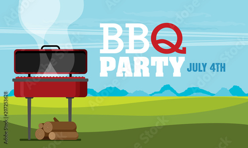 Invitation card on the barbecue