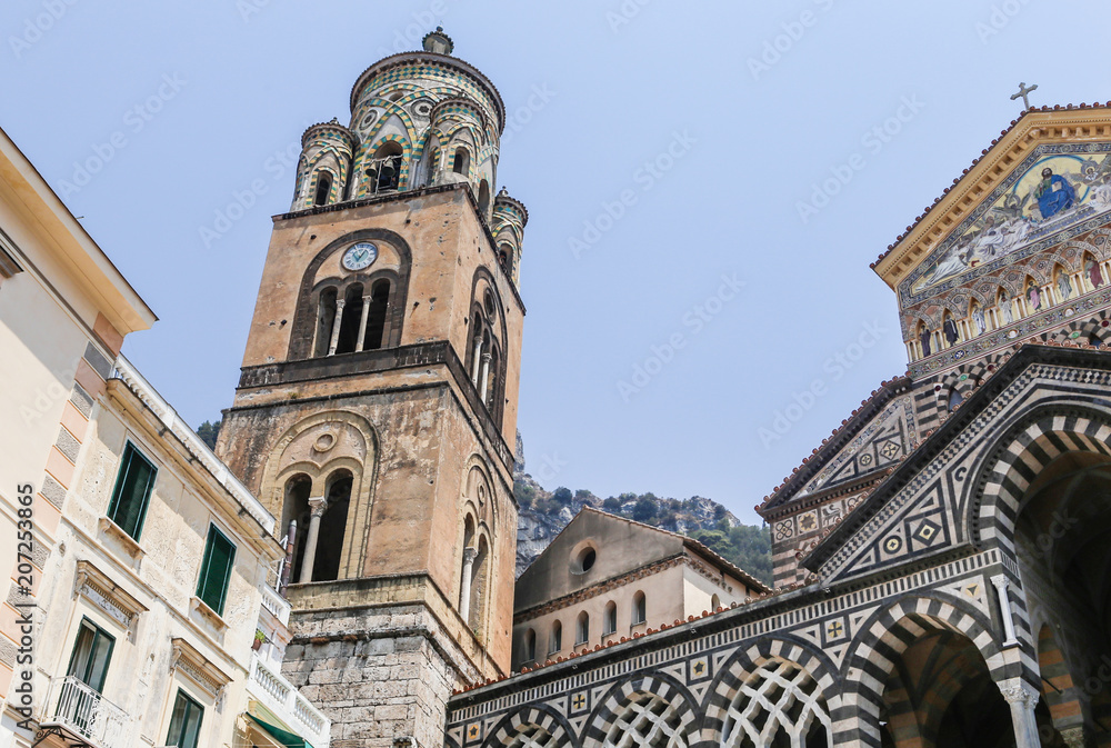 Amalfi Cathedral - a 9th-century Roman Catholic cathedral in the Piazza del Duomo in Amalfi town, Campania, Italy