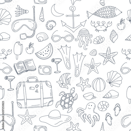 summer vector seamless pattern 