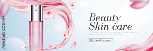 Spray bottle with chiffon and petal
