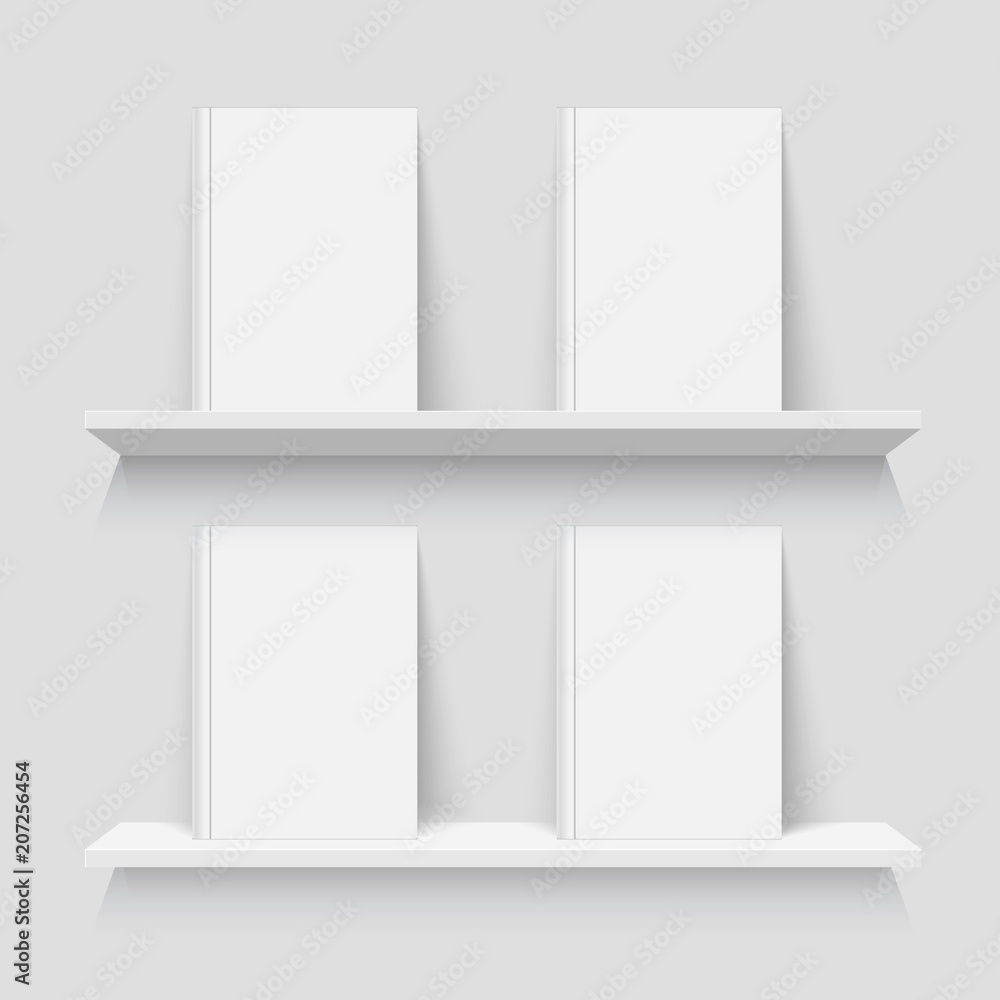 Obraz premium Layout of books with empty covers on bookshelf