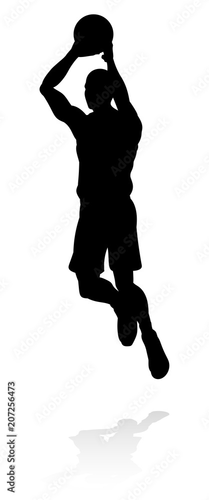 Fototapeta premium Silhouette Basketball Player