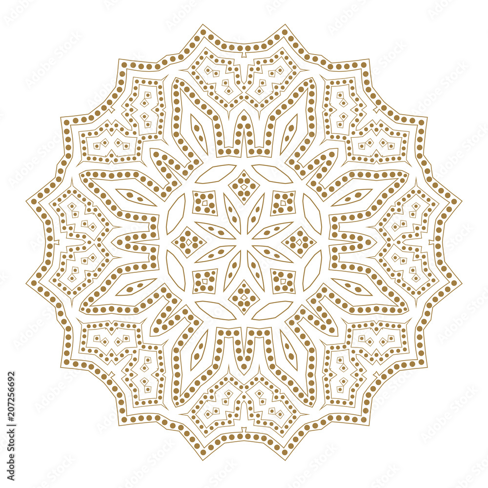 Mandala. Ethnicity round ornament. Ethnic style. Elements for invitation card. Oriental circular pattern, lace background. Cards,brochures,covers. Arabic,Islamic,asian,indian native african motifs.