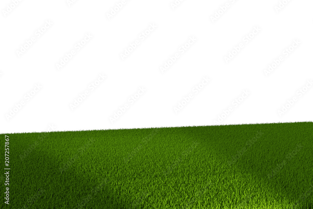 green grass 3d rendering meadow lawn