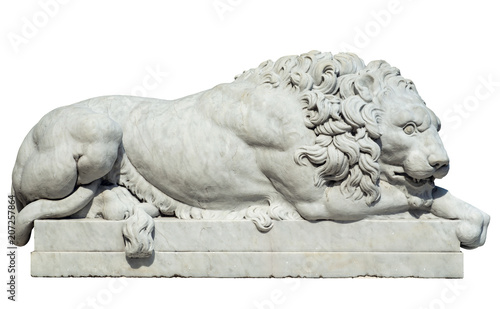 Lion gate guardian, Isolated on white background