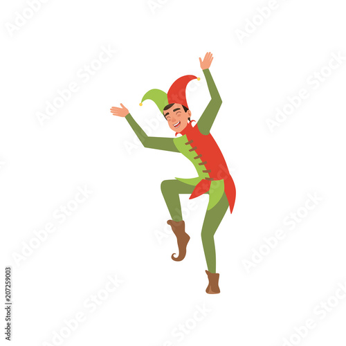 Medieval jester character vector Illustration on a white background