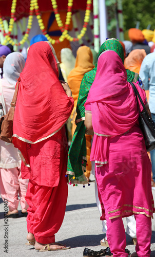 two young sikh women with colored dress