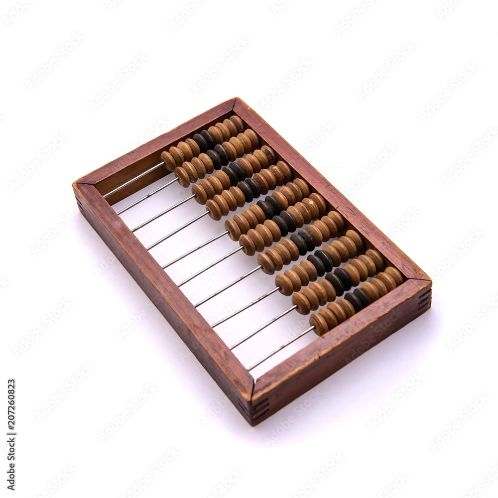 Old abacus on white background Old abacus on white background