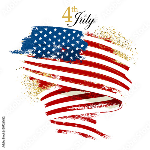 Independence day USA waving flag