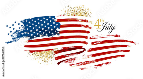 Independence day USA waving flag