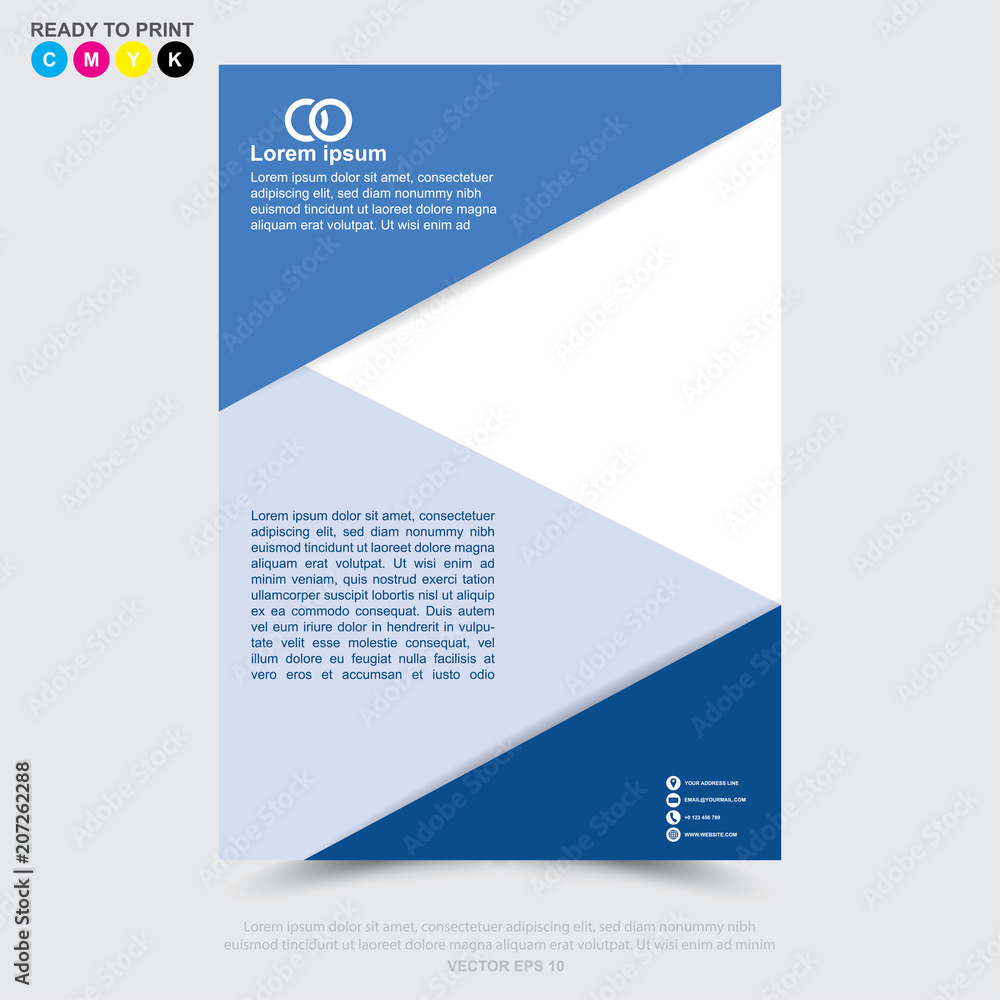 Design of Business Brochure, Leaflet, Flyer, Poster, Banner template, Book cover. Design for Business, Annual report, Web template and presentation. Vector illustration EPS10 CMYK.