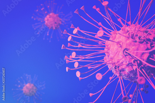 Quadro su tela Virus Cell T-Cell cancer cell with receptors dendritic cells antigen-presenting