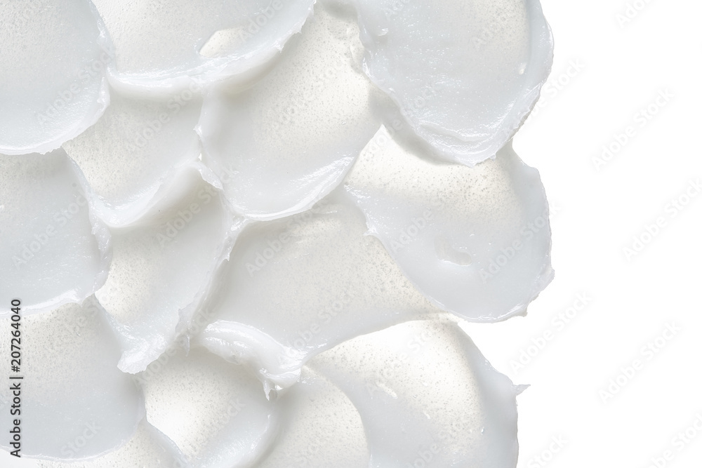 Texture of cream on white background