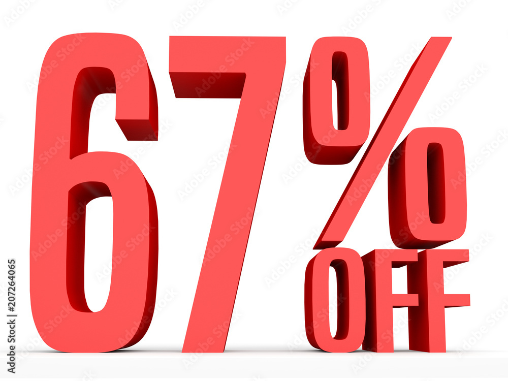 Sixty seven percent off. Discount 67 %. Sixty seven percent off. Discount 67 %.