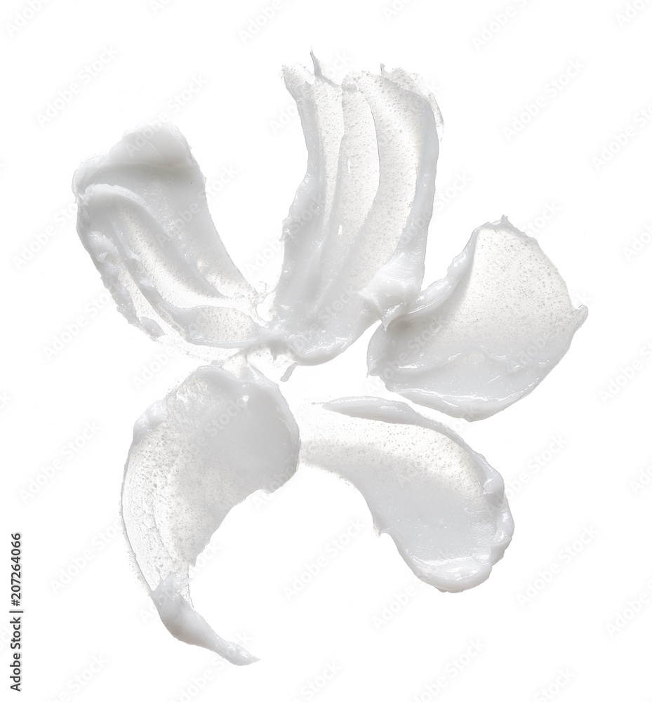 Obraz premium Texture of cream on white background