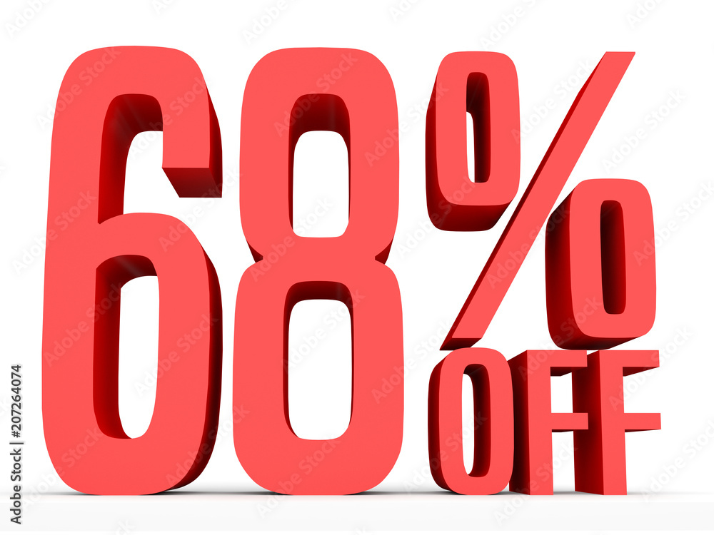 Sixty eight percent off. Discount 68 %. Sixty eight percent off. Discount 68 %.