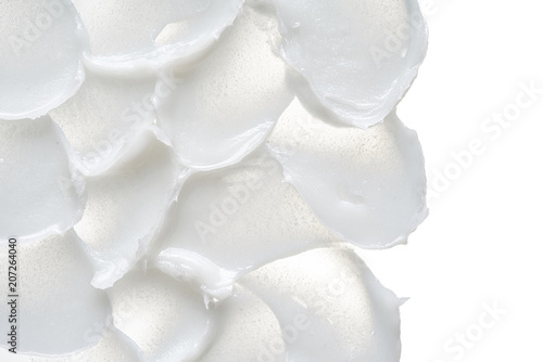 Texture of cream on white background