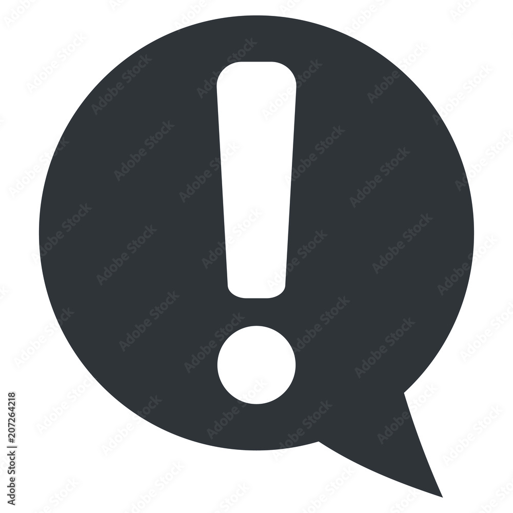 Danger warning attention sign in a speech bubble, vector illustration Danger warning attention sign in a speech bubble, vector illustration