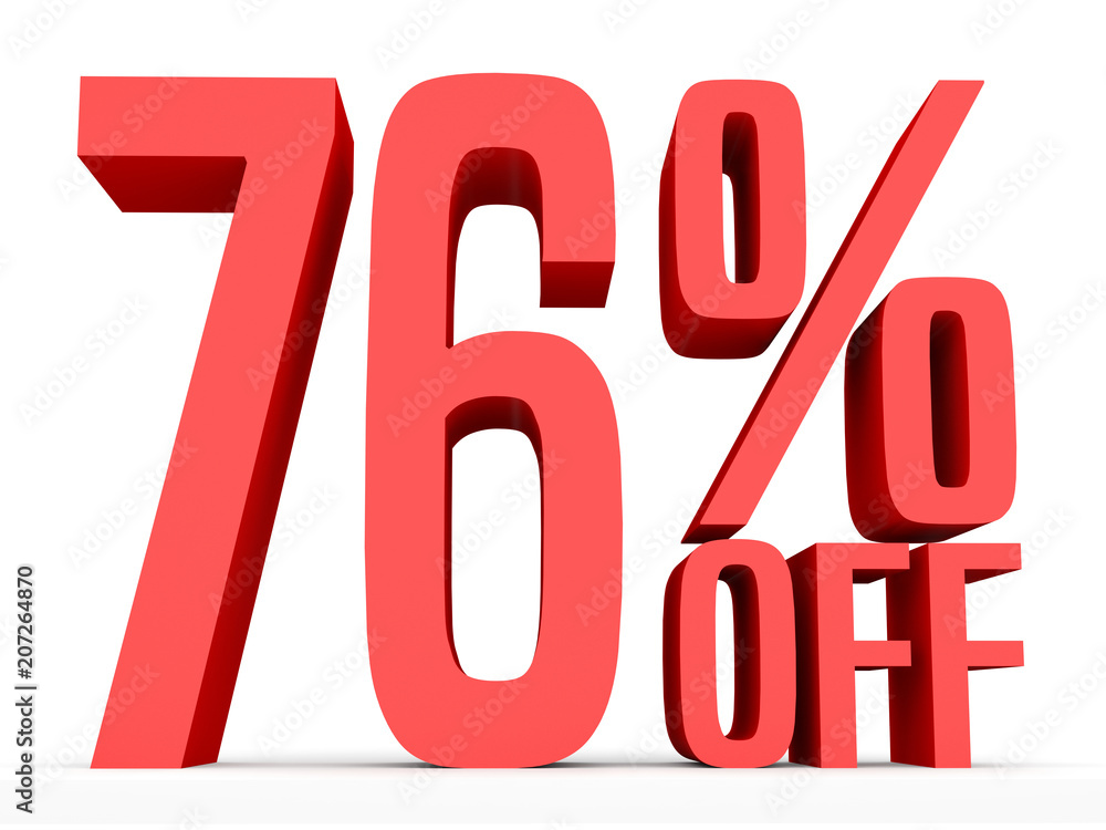 Seventy six percent off. Discount 76 %. Seventy six percent off. Discount 76 %.
