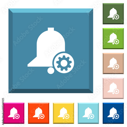 Reminder settings white icons on edged square buttons