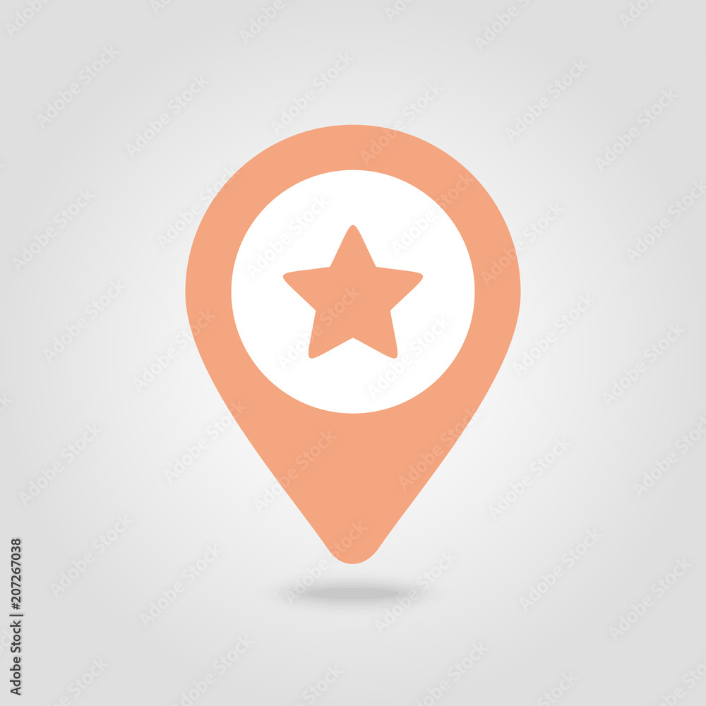 Star favorite pin map icon. Map pointer, markers. Star favorite pin map icon. Map pointer, markers.