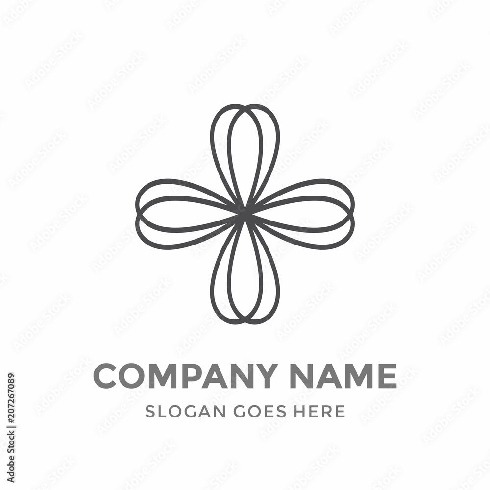 Flower Abstract Geometric Circular Ornament Motif Pattern Business Company Stock Vector Logo Design Template 