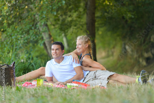 couple in park on picnic