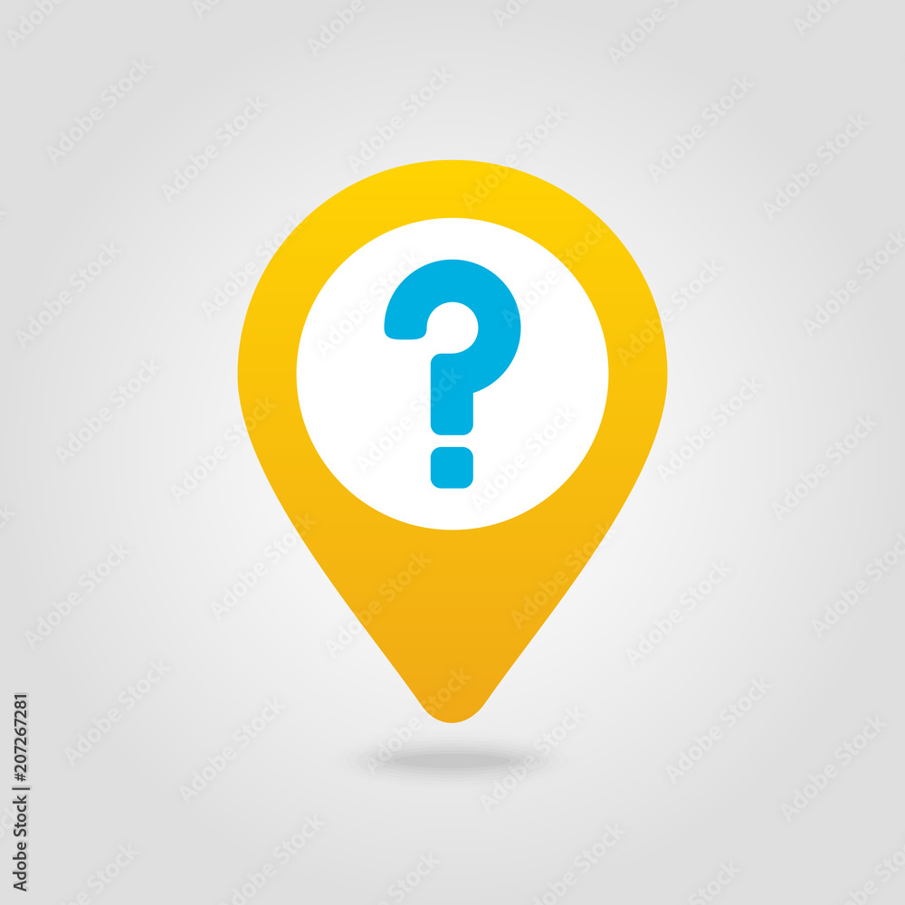 Question mark pin map icon. Map pointer, markers. Question mark pin map icon. Map pointer, markers.