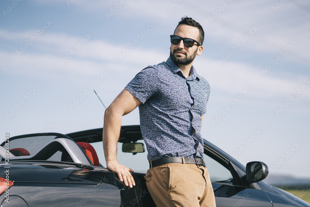 Smiling Man Posing In Car Window High-Res Stock Photo - Getty Images