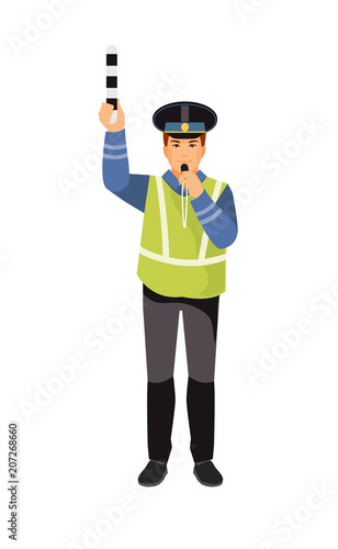 Traffic police vector