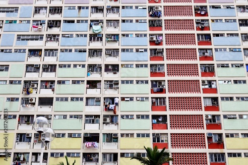 Photography old public populated housing estates in Hong Kong