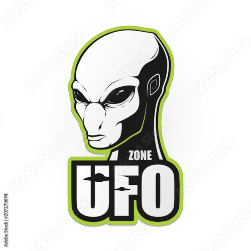 The head of the alien and the zone of UFO