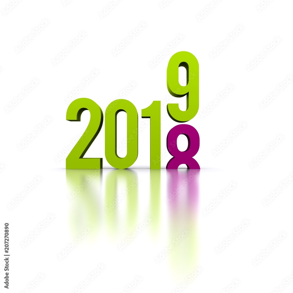 Arrivo del nuovo anno in 3D - 2019 Arrivo del nuovo anno in 3D - 2019