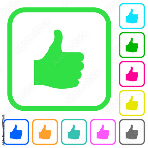Thumbs up vivid colored flat icons