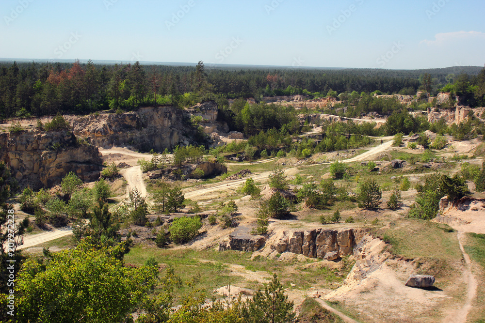 Old stone quarry in Jozefow, Lublin Voivodeship, Eastern Poland