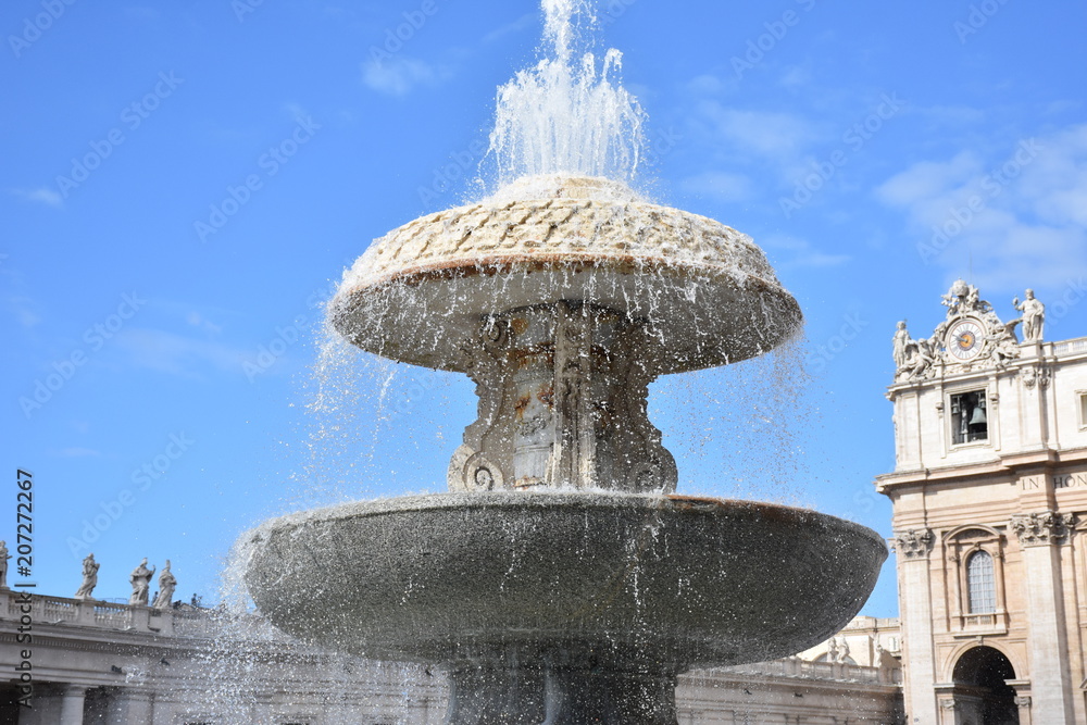Rome. Large fountain located in Piazza San Pietro.