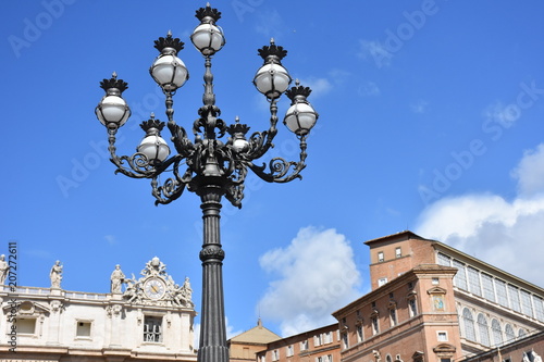 Rome. Large lamp post in St. Peter's Square. © benny