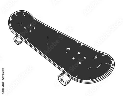 Vintage black sport skate board concept