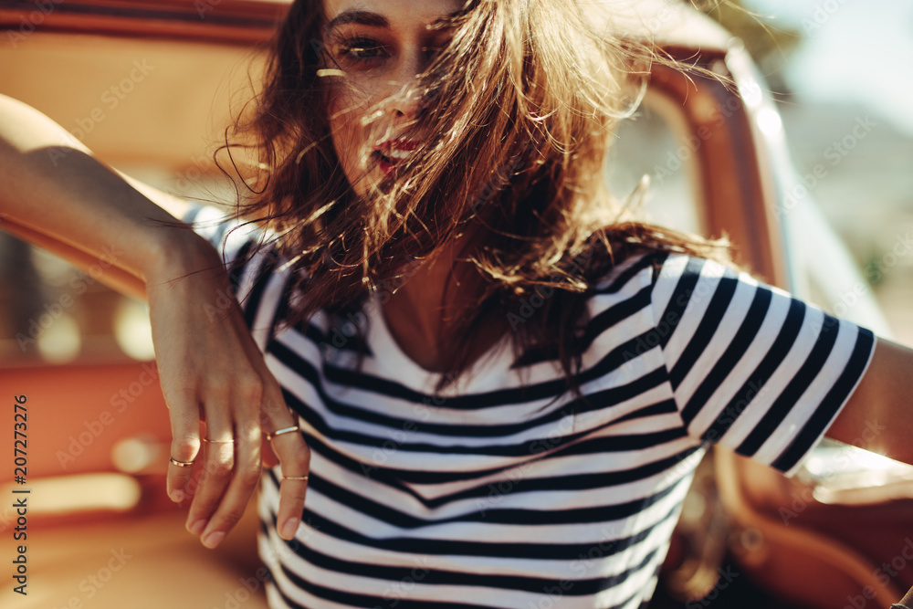 Fototapeta premium Young woman on summer vacation