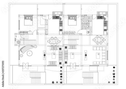 Apartment Architect blueprint - isolated